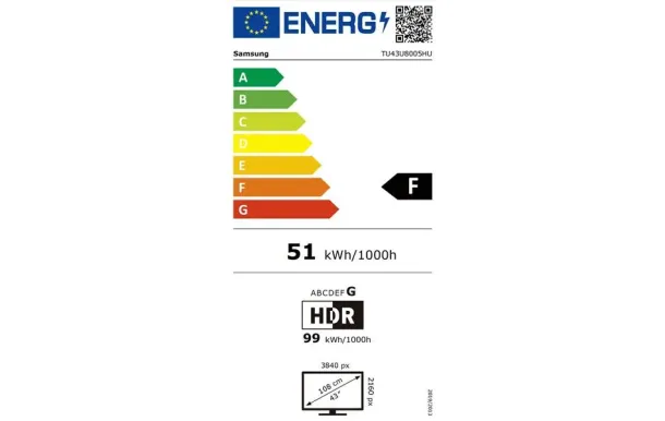 SAMSUNG Téléviseur UHD 4K SA TU43U8005HUXXC